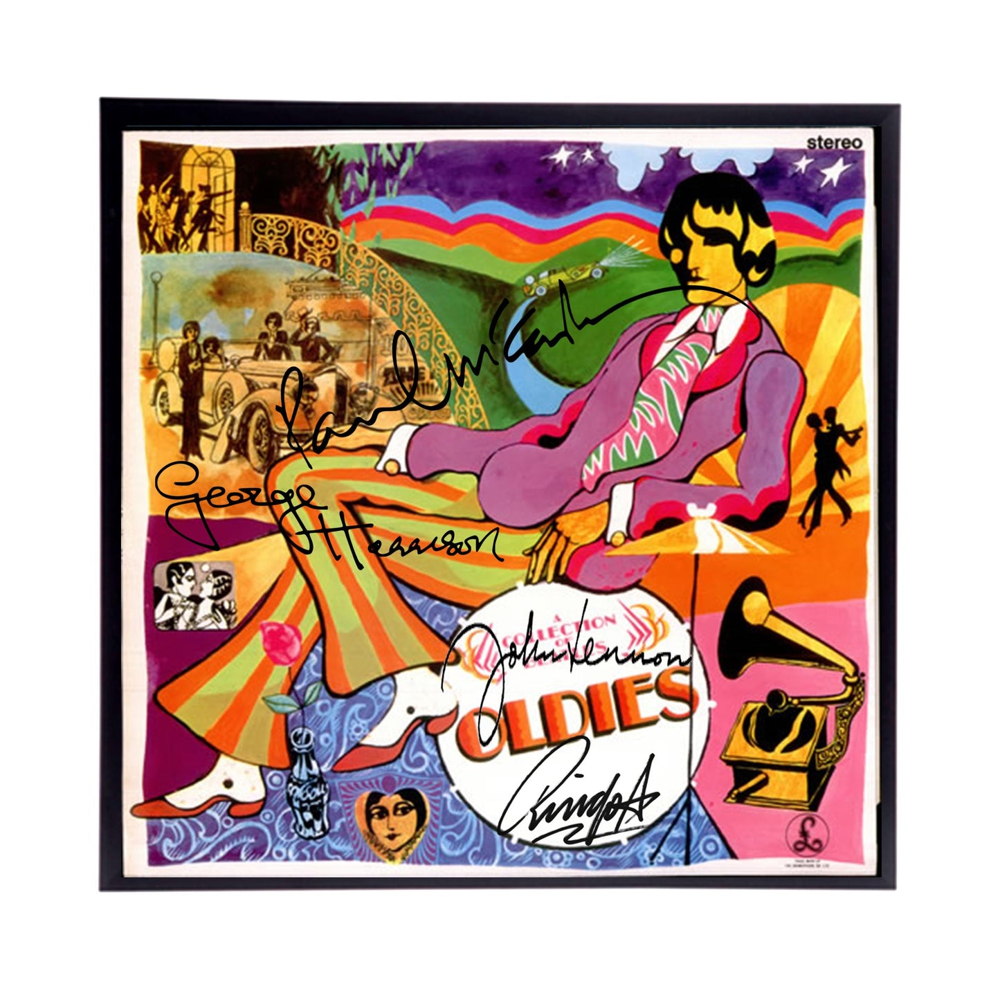 Autographed Beatles Album Cover Replicas.  12" x 12" inches.  Frame is included.  Just message me to tall me the album cover you want framed and shipped.