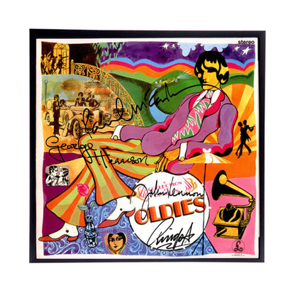 Autographed Beatles Album Cover Replicas.  12" x 12" inches.  Frame is included.  Just message me to tall me the album cover you want framed and shipped.