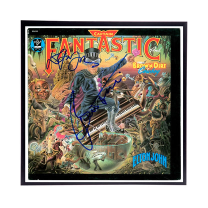 Elton John Autographed Album Cover and sheet music Replicas.  12" x 12" inches.  Frame is included.