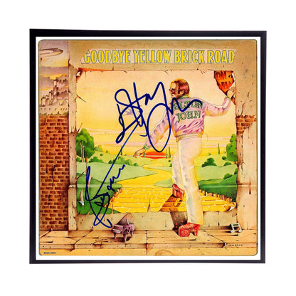 Elton John Autographed Album Cover and sheet music Replicas.  12" x 12" inches.  Frame is included.