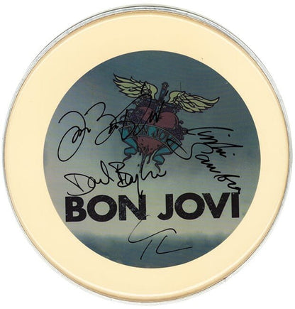 Bon Jovi Autographed / Signed 10" Drumhead Replica