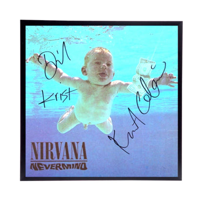 Autographed Nirvana "Nevermind" Album Cover Replica,