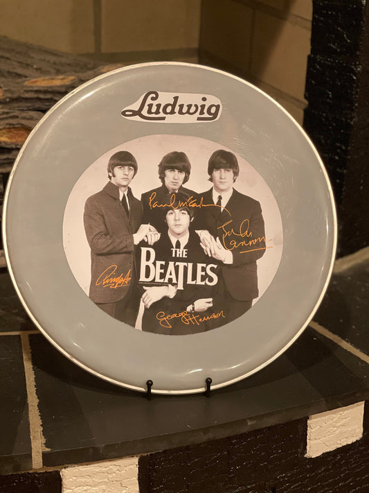 Beatles Tribute 16" Drumhead Replica / McCartney / Ringo / George Harrison / John Lennon / Abby Road